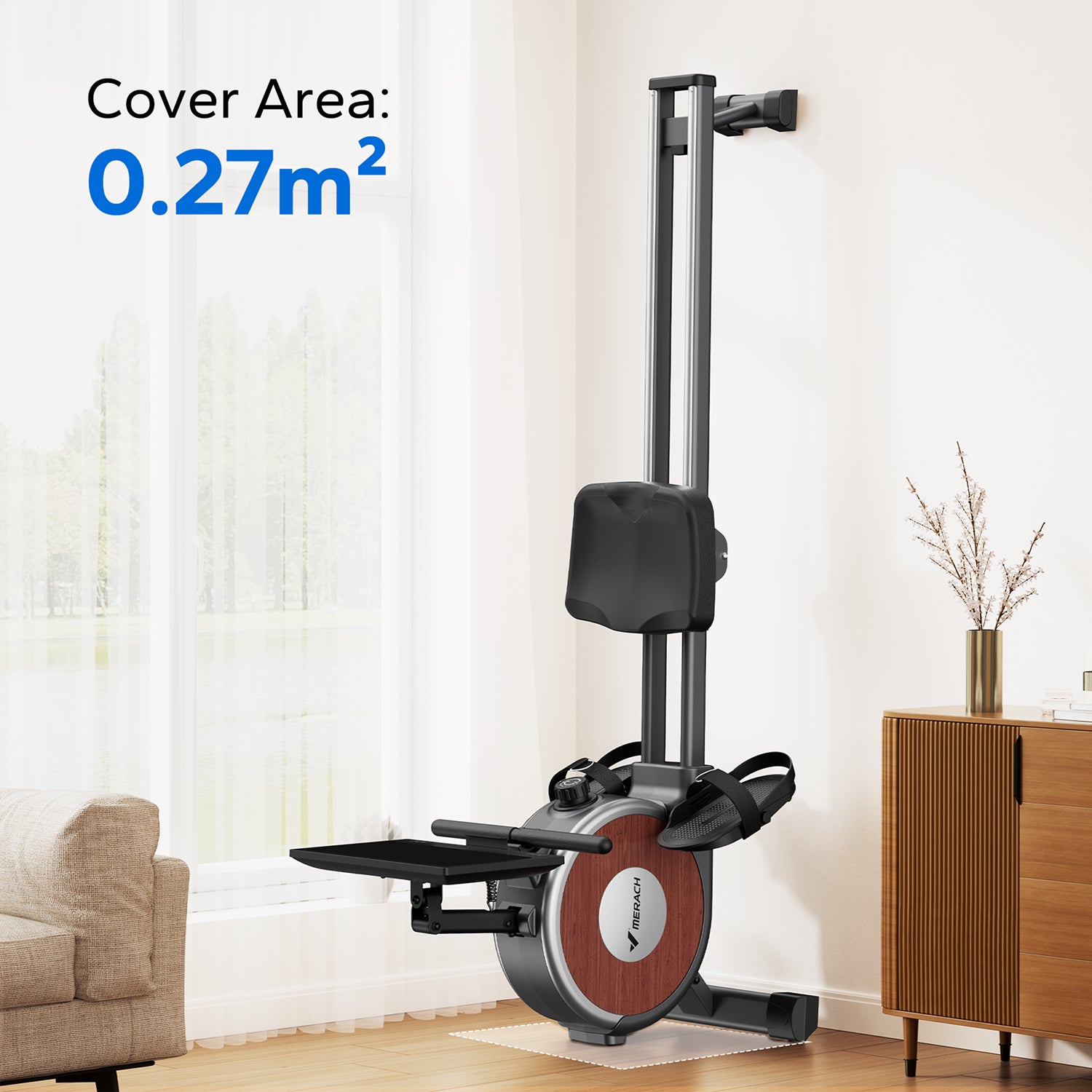Merach Q1S Aura Magnetic Rowing Machine with HD Screen