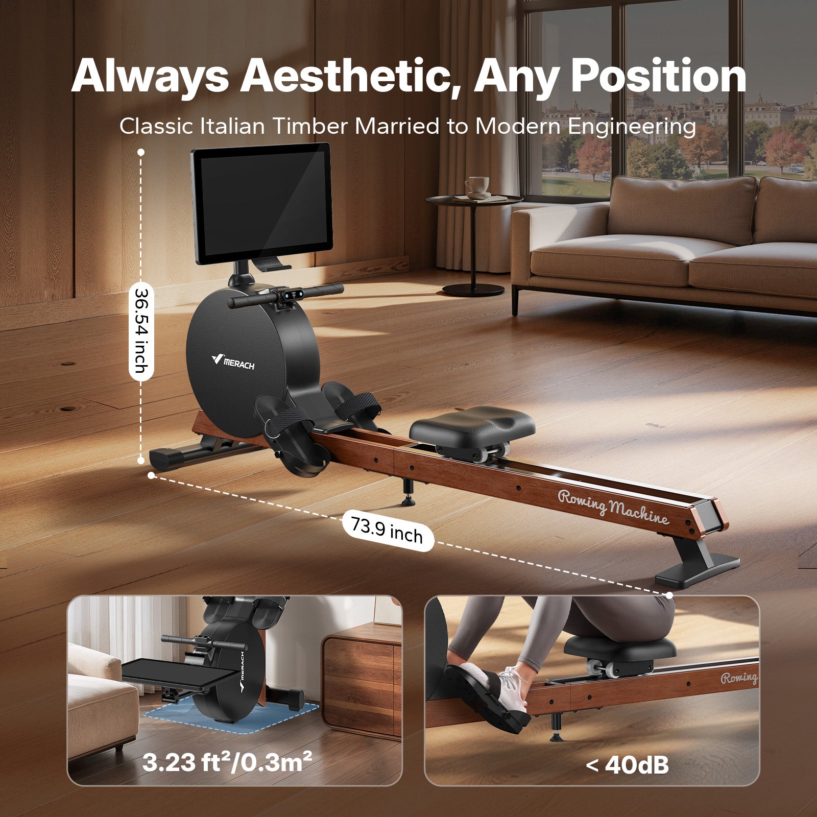 Merach R21B3 Magnetic Rowing Machine