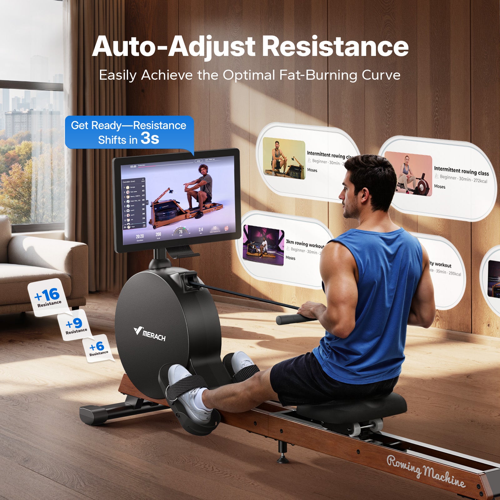 Merach R21B3 Magnetic Rowing Machine
