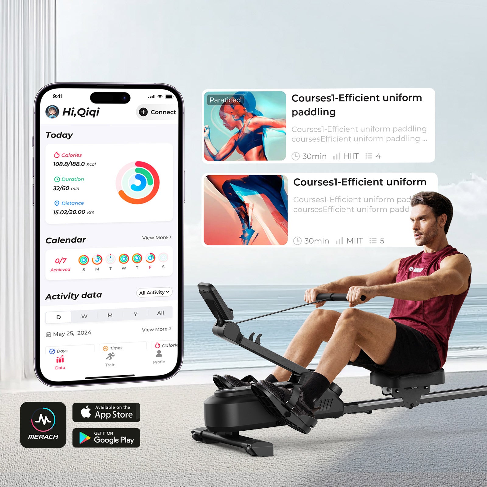 Merach R25B1 Magnetic Rowing Machine