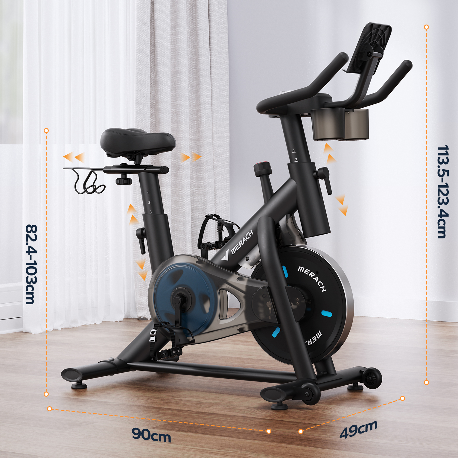 Merach S26B2 Indoor Exercise Bike Black