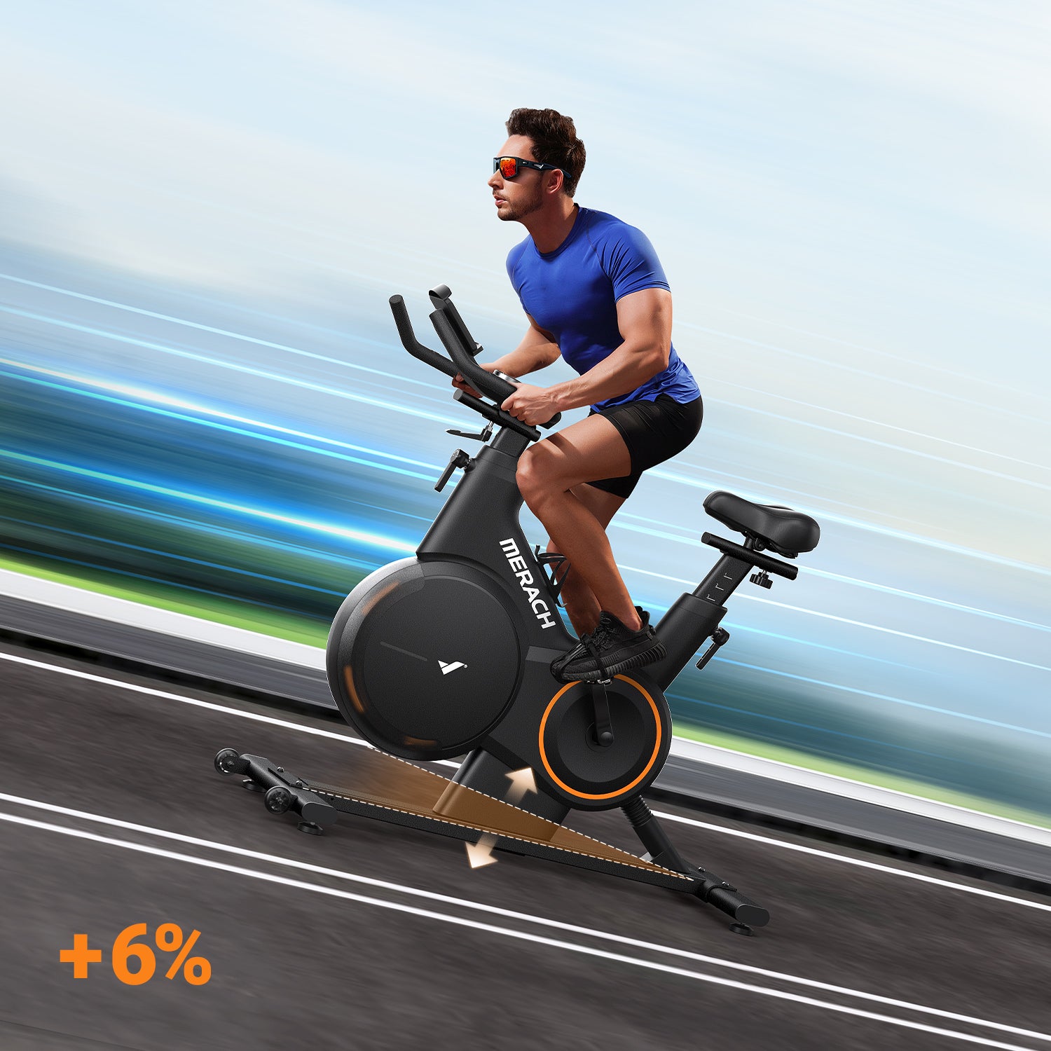 Merach S28B1 Exercise Bike with ±6° Incline