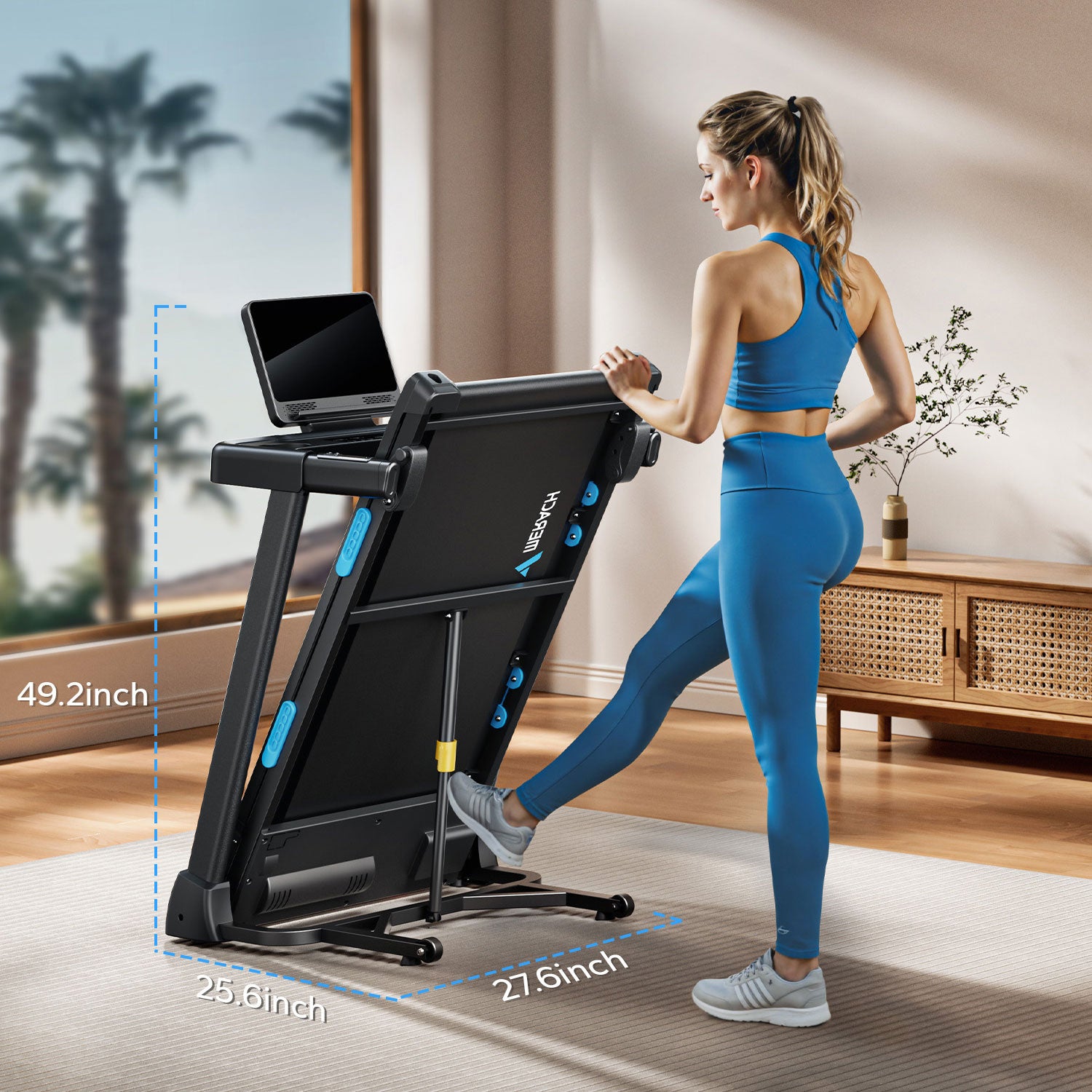 Merach T12B2 Foldable Treadmill with 15% Auto Incline
