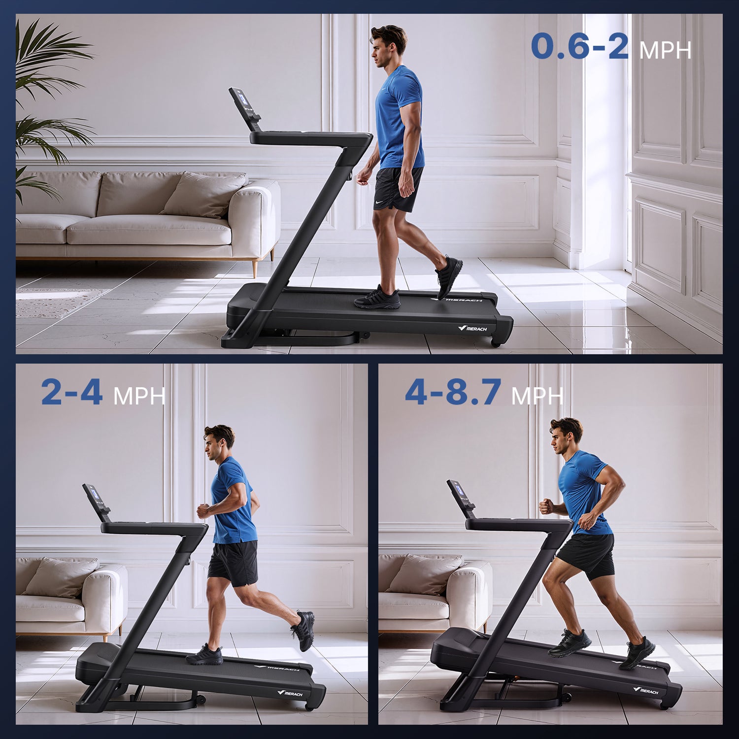 Merach T31B1 Foldable Treadmill with 18% Auto Incline