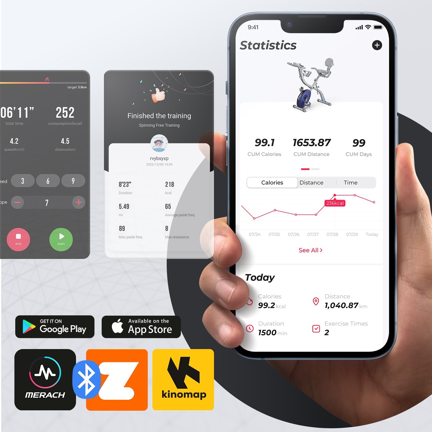 Merach S15H1 4-in-1 Home Exercise Bike Silver