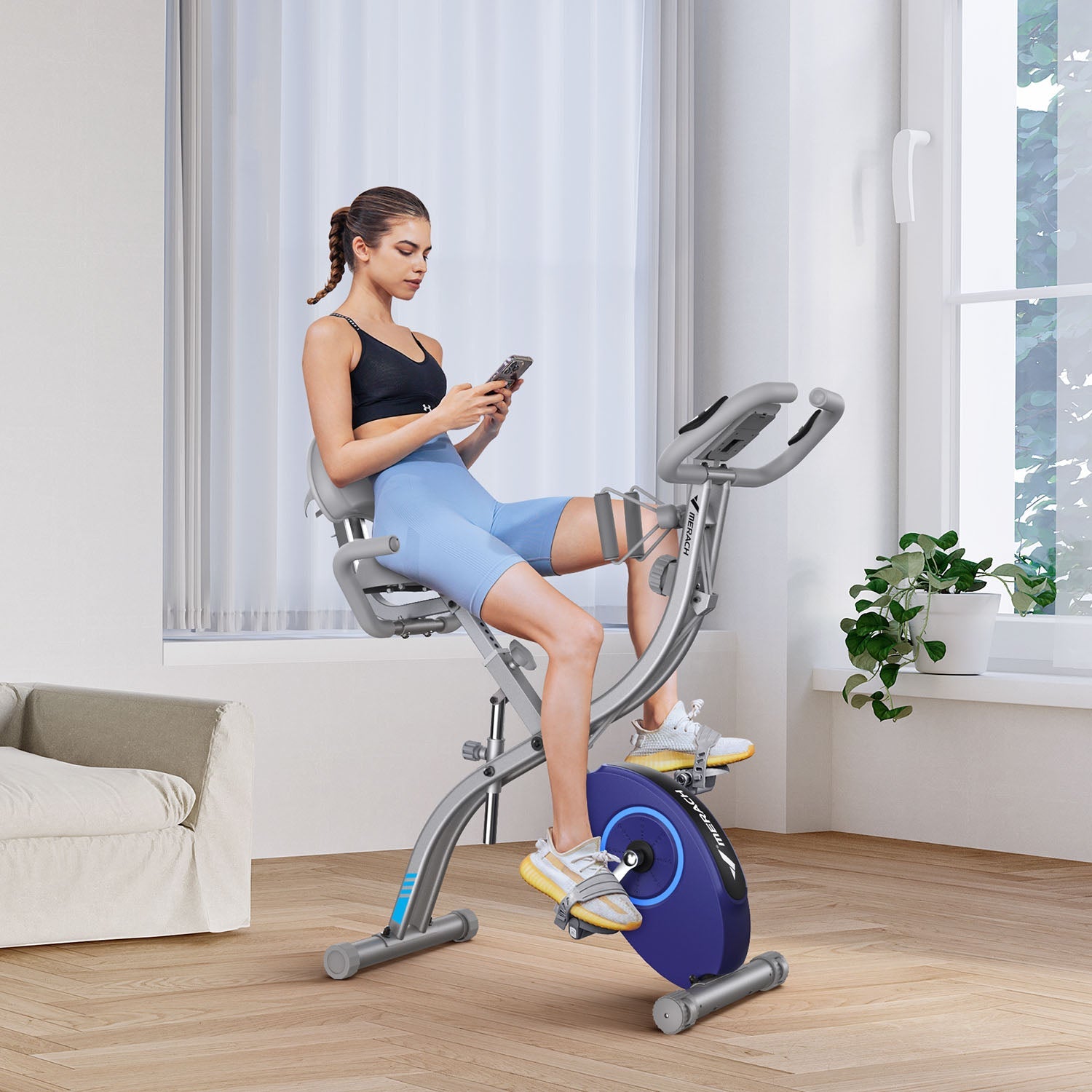 Merach S15H1 4-in-1 Home Exercise Bike Silver