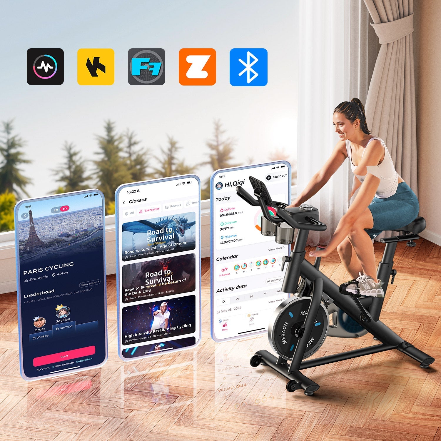 Merach S26B1 Indoor Exercise Bike Black