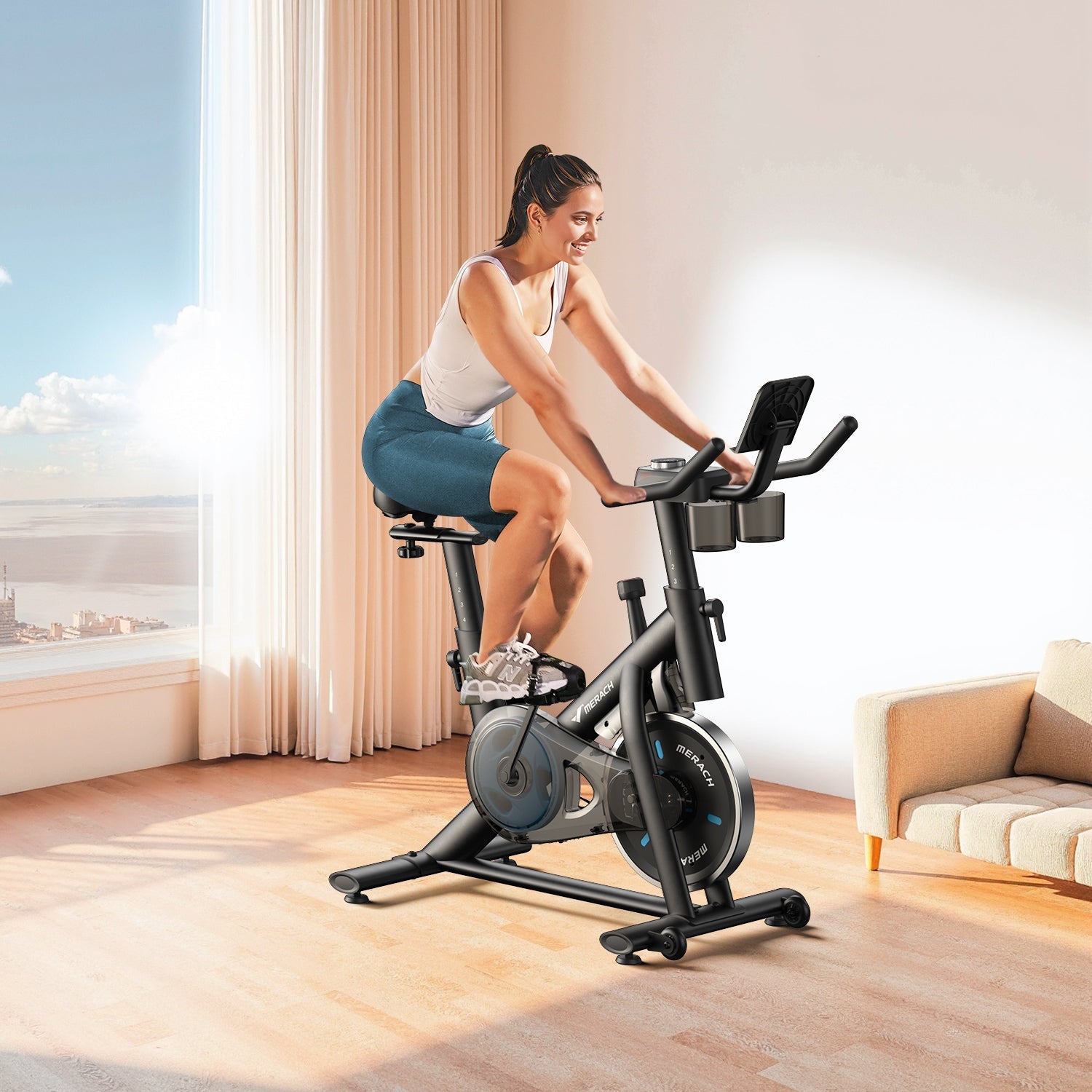 Merach S26B1 Indoor Exercise Bike Black