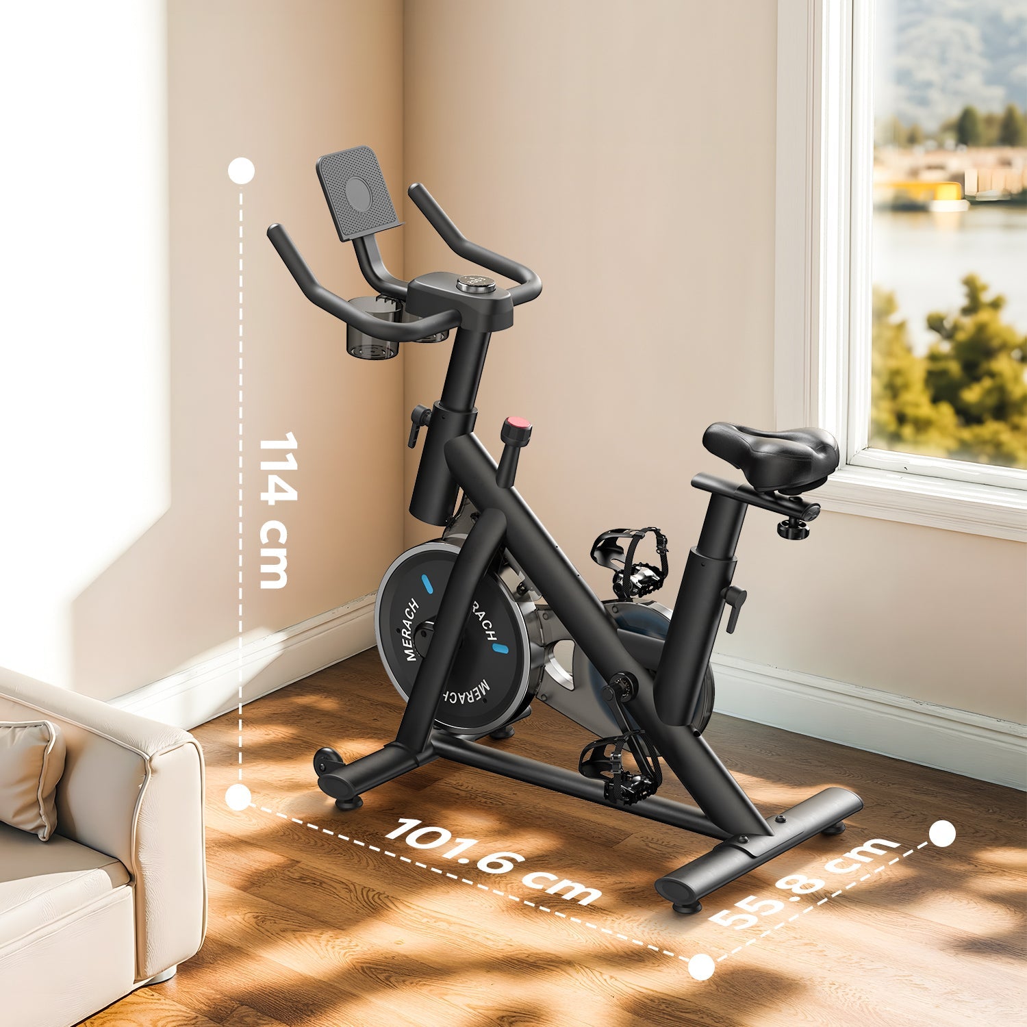 Merach S26B1 Indoor Exercise Bike Black