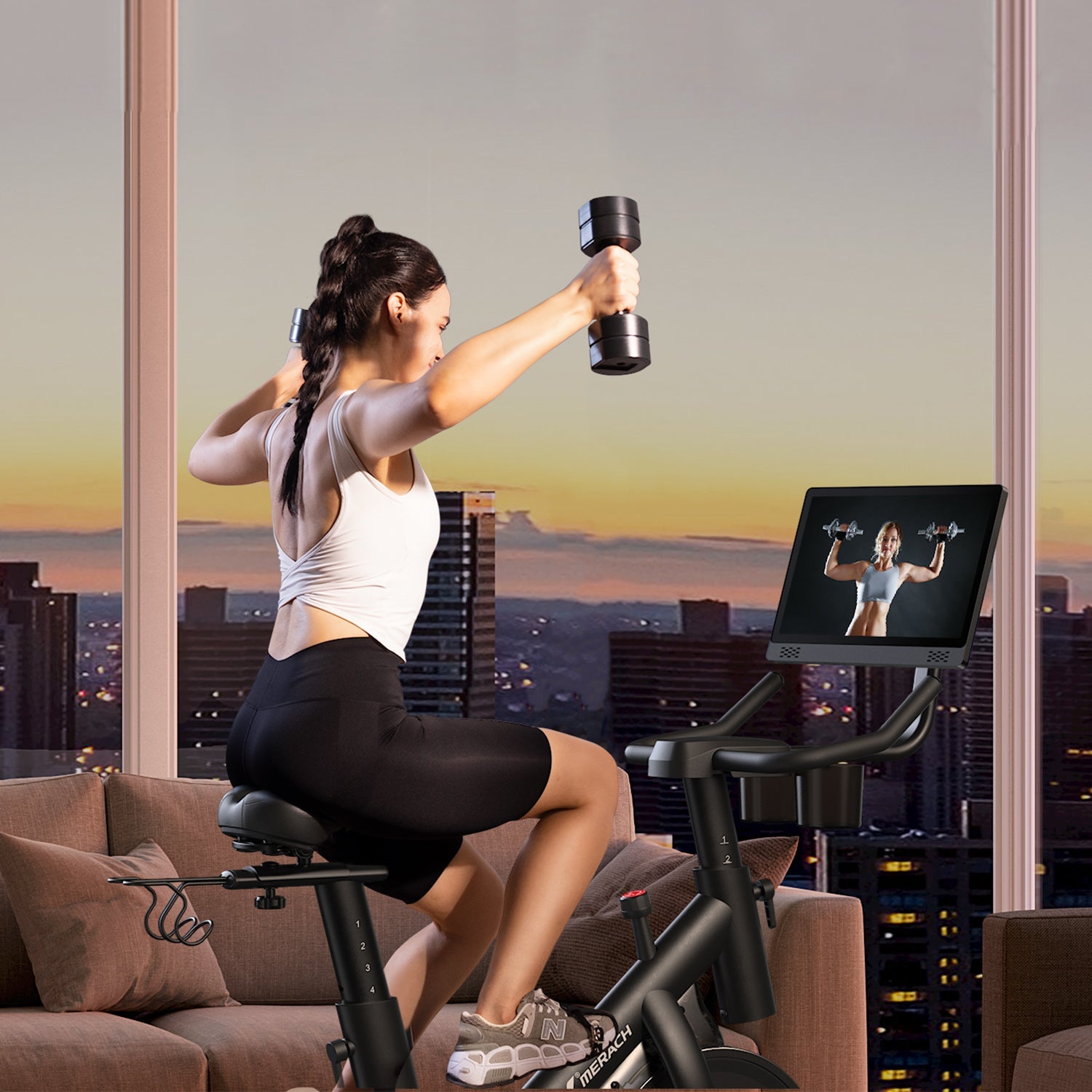 Merach S26B4 Indoor Exercise Bike with HD Screen