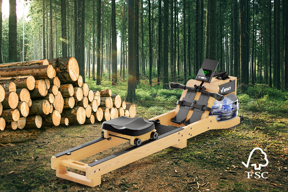 Discover the MERACH R23 Rubber Wood Foldable Water Rowing Machine: Where Eco-Friendliness Meets Performance