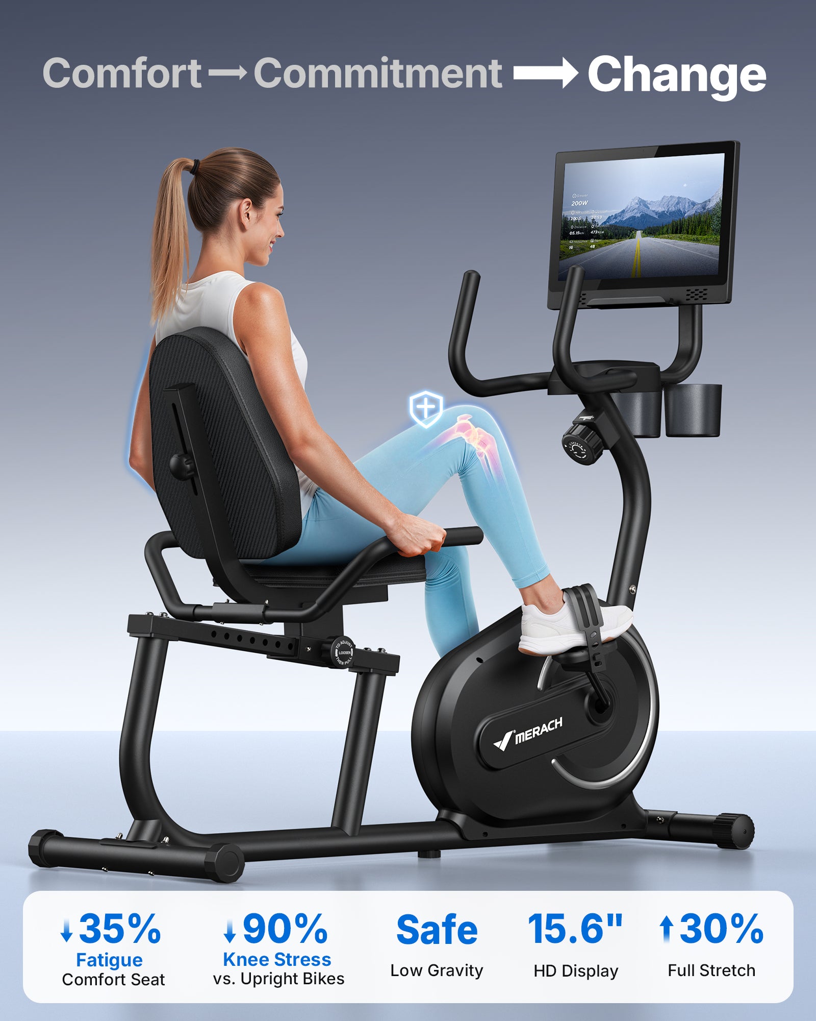 MERACH S08B3 Magnetic Recumbent Bikes
