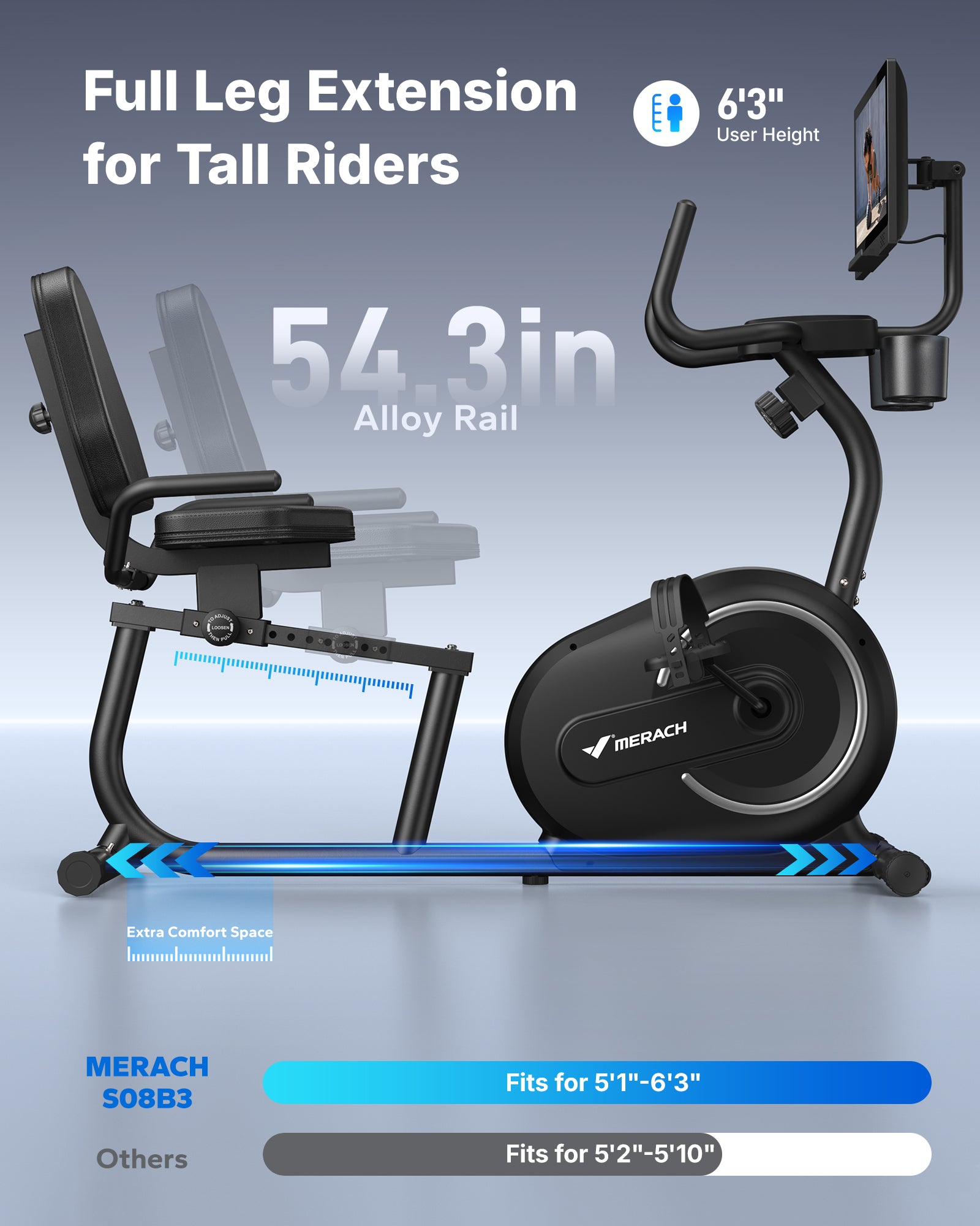MERACH S08B3 Magnetic Recumbent Bikes