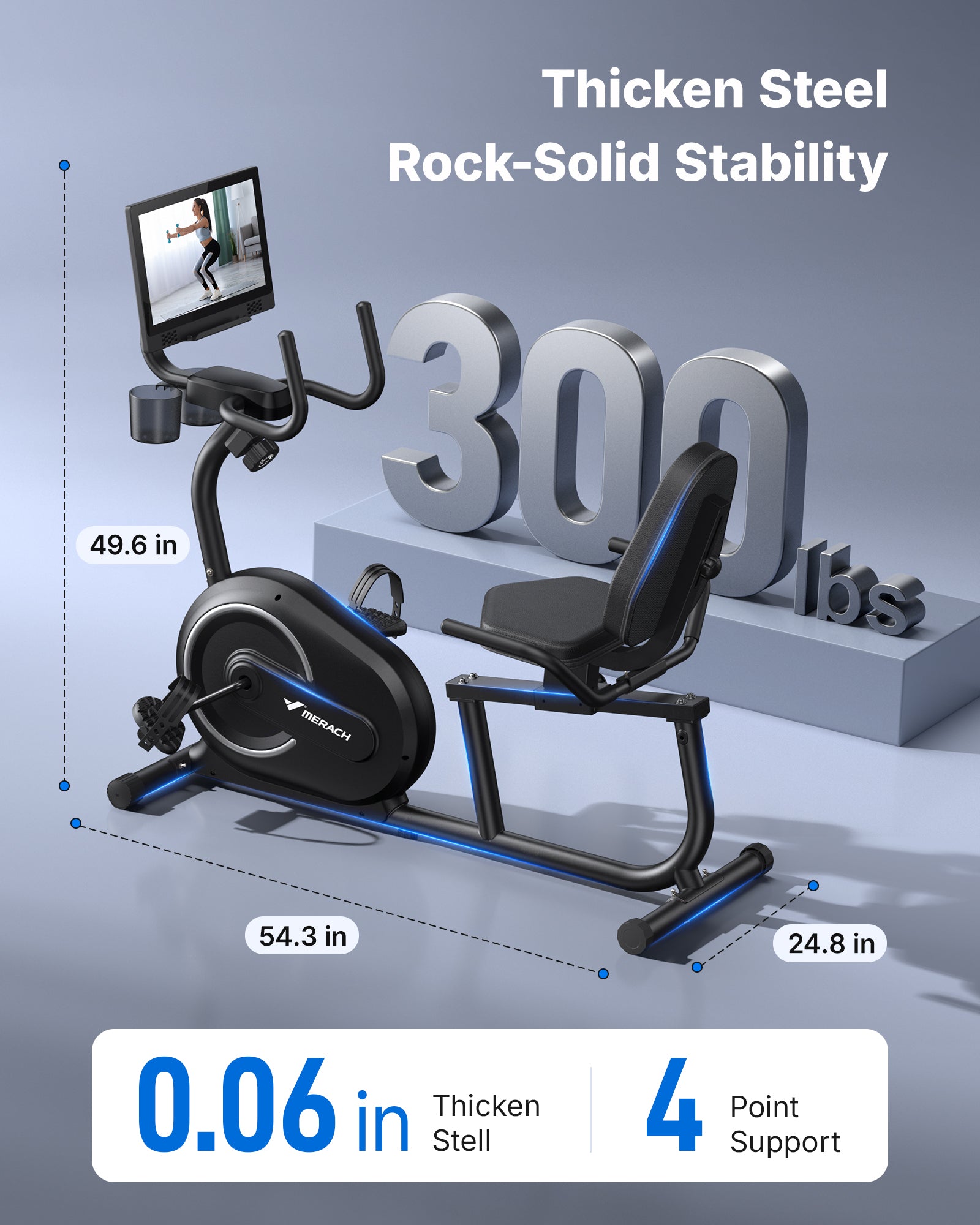 MERACH S08B3 Magnetic Recumbent Bikes