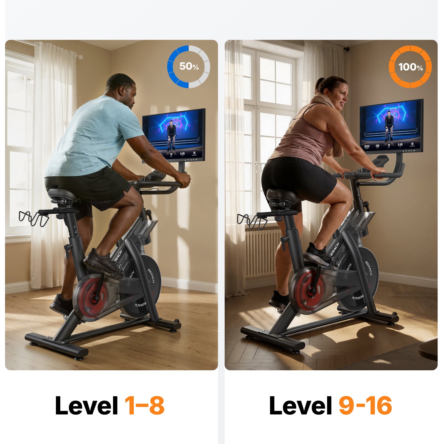 Merach S29R3 Exercise Bike with 21.5" Rotating Screen