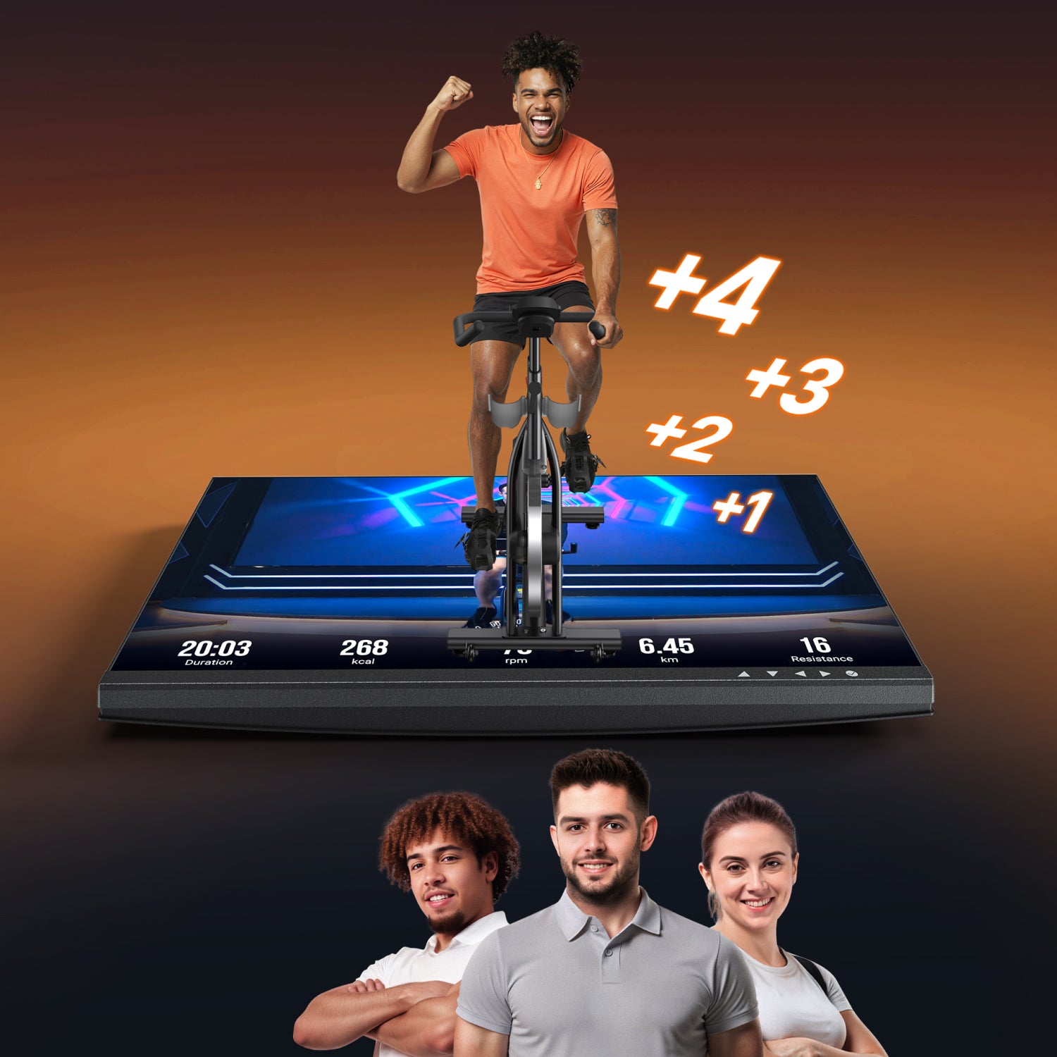 Merach S29R3 Exercise Bike with 21.5" Rotating Screen