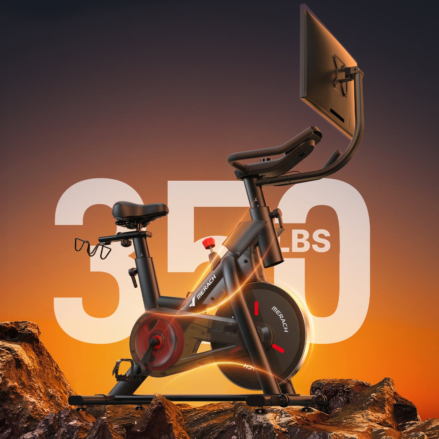 Merach S29R3 Exercise Bike with 21.5" Rotating Screen