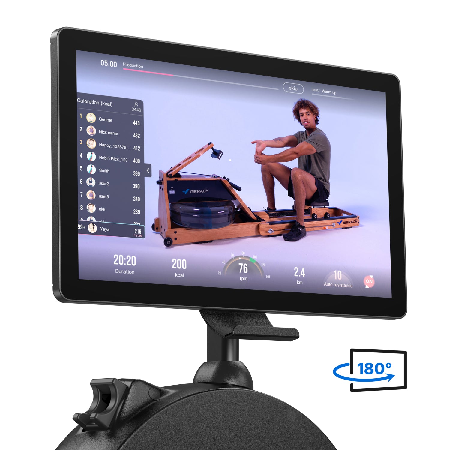 Merach Q3 Aura Rowing Machine with 21.5-inch HD Screen
