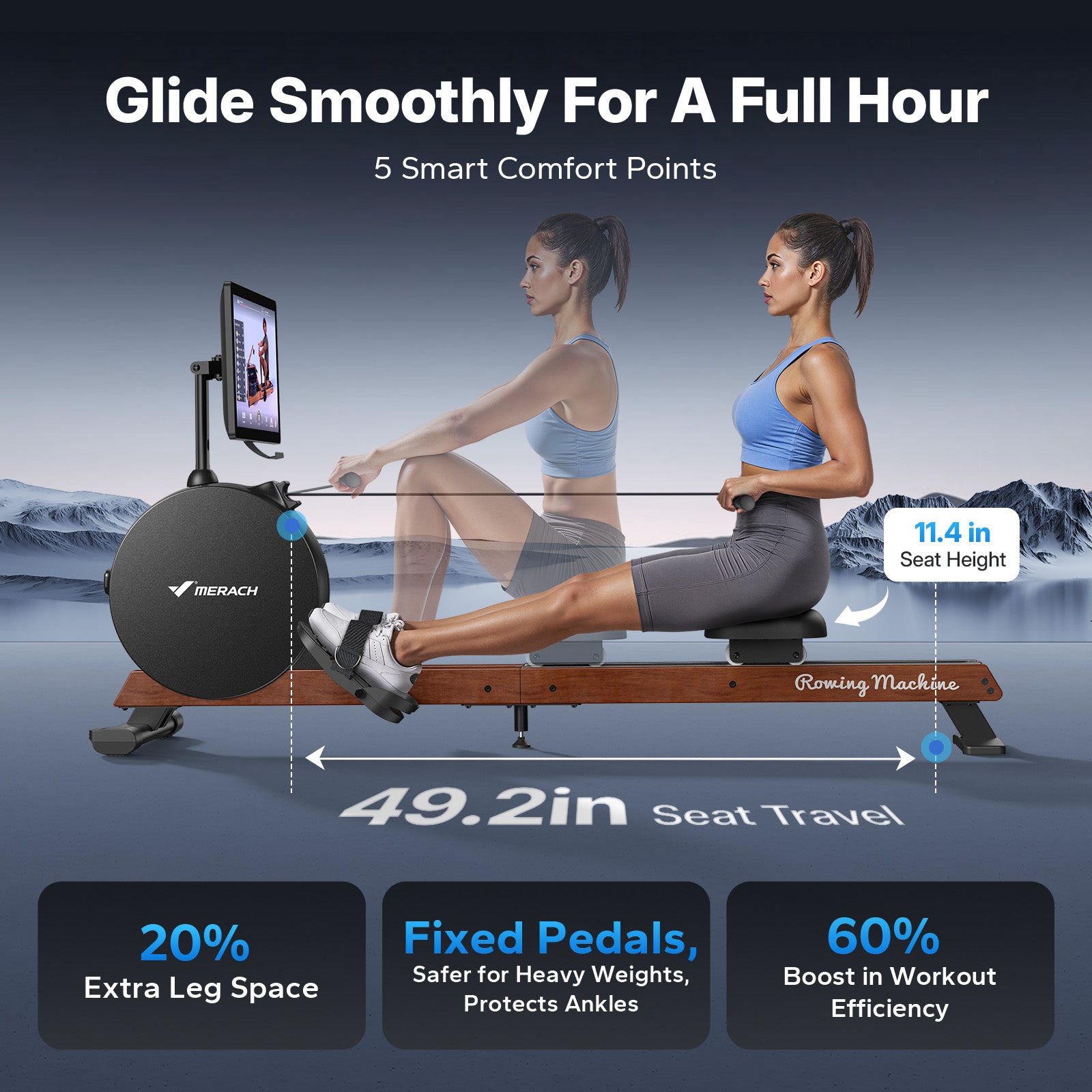 Merach R21B3 Magnetic Rowing Machine