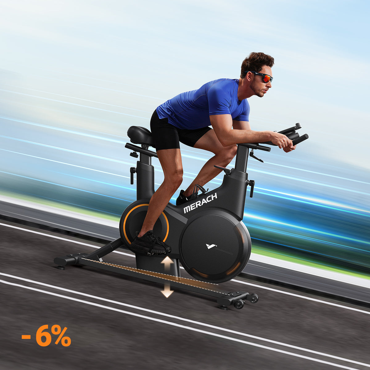 Merach S28B1 Exercise Bike with ±6° Incline