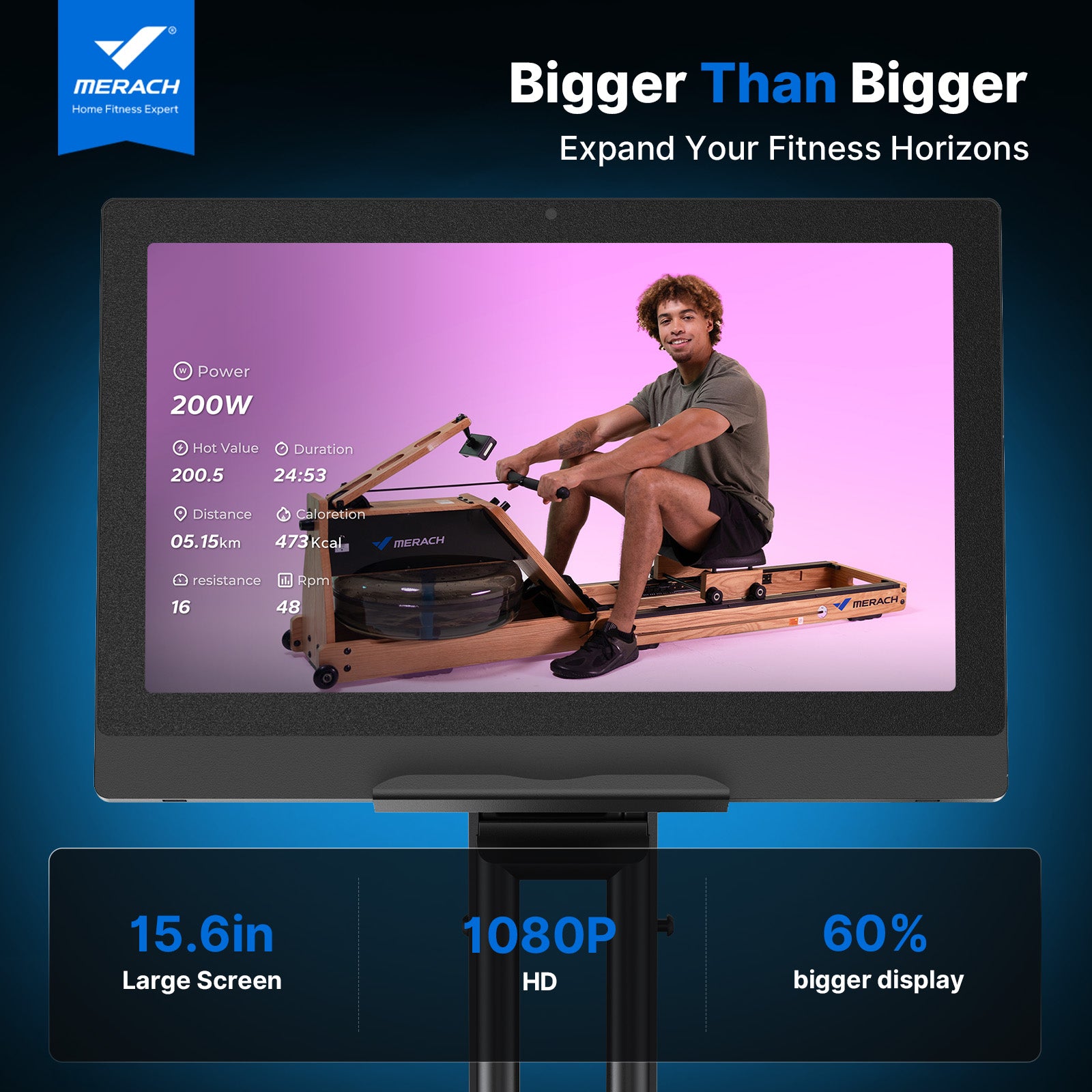 Merach R50B2 Rowing Machine with HD Screen