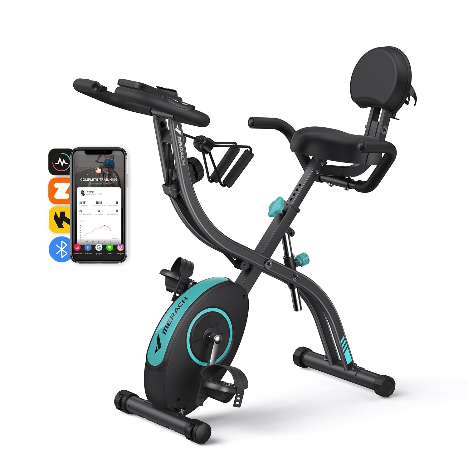 Merach S15B2 4-in-1 Home Exercise Bike Black