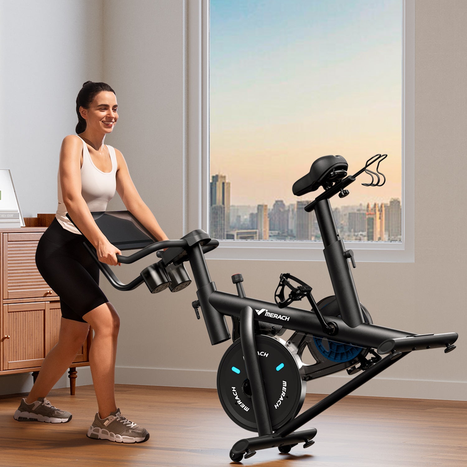Merach S26B4 Indoor Exercise Bike with HD Screen