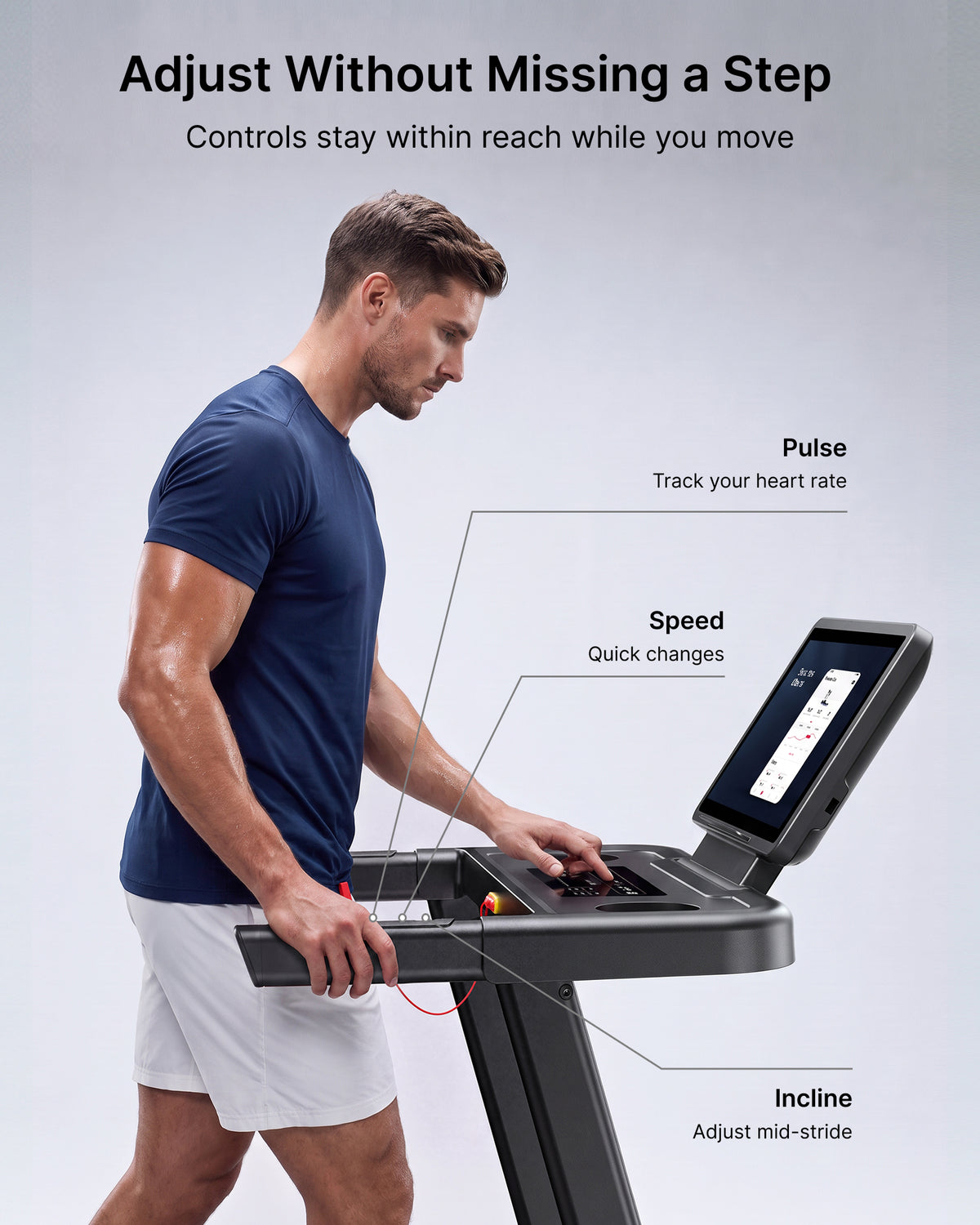 TITLE: MERACH Performance Folding Treadmill for Home with Reinforced Steel Frame Choose LED Display or 15.6" HD Screen with Screen Mirroring. 15% auto incline, 136kg capacity and multi-layer cushioning